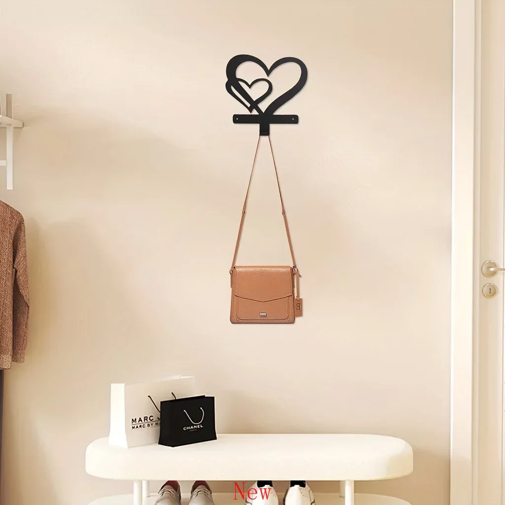 Promotion  Creative Heart Wall Mounted Decoration Multi Purpose Hooks Organizing Keys Clothes Towels Coat Rack Iron Art Coat Han