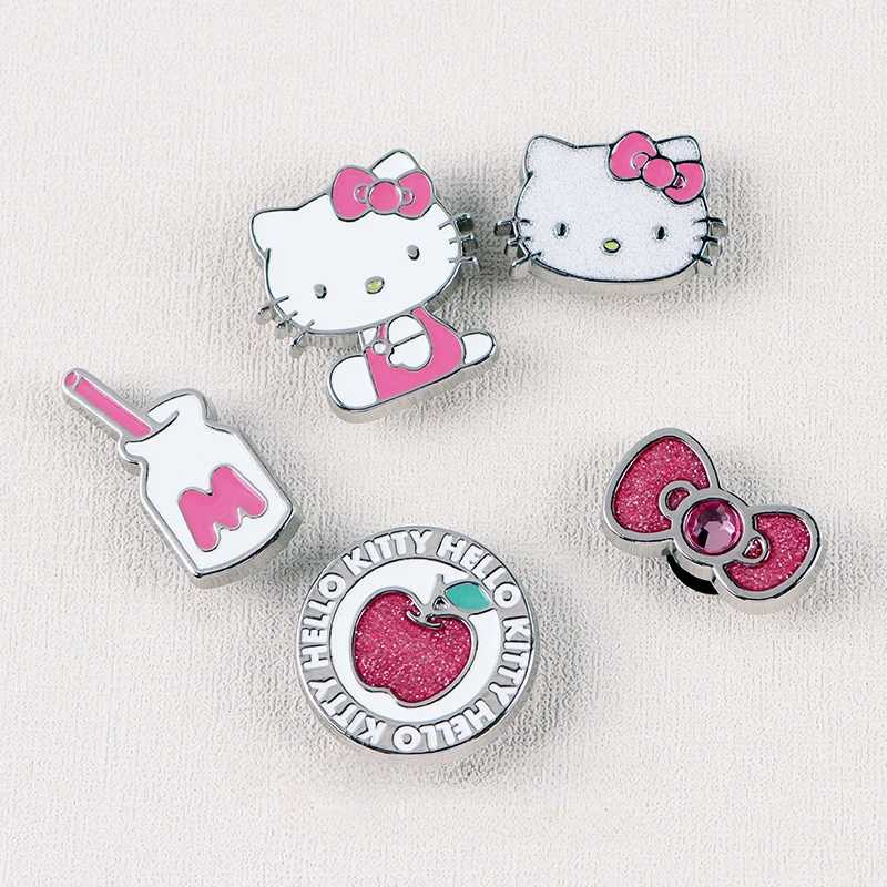 

Металлические подвески Hello Kitty Jibz из сплава, Кроксы для обуви, аниме «сделай сам», розовая серия, детские украшения для сабо, пряжки, подарки для детей