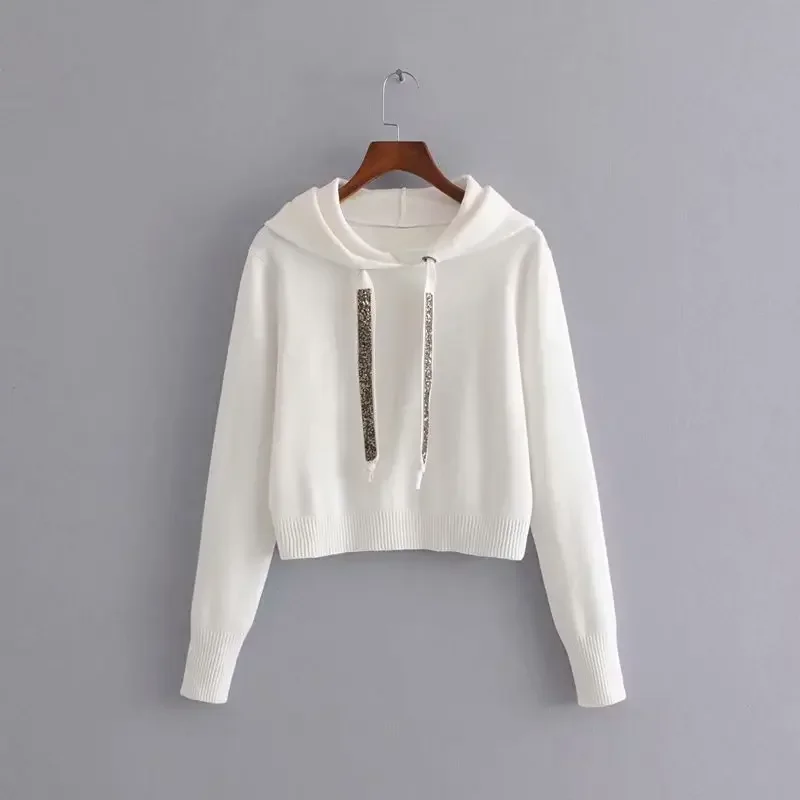 Future Time Autumn New Knitted Pullover Women Thick Loose Long Sleeve Short Women Hoodies Oversize Ladies Warm Sweatershirts
