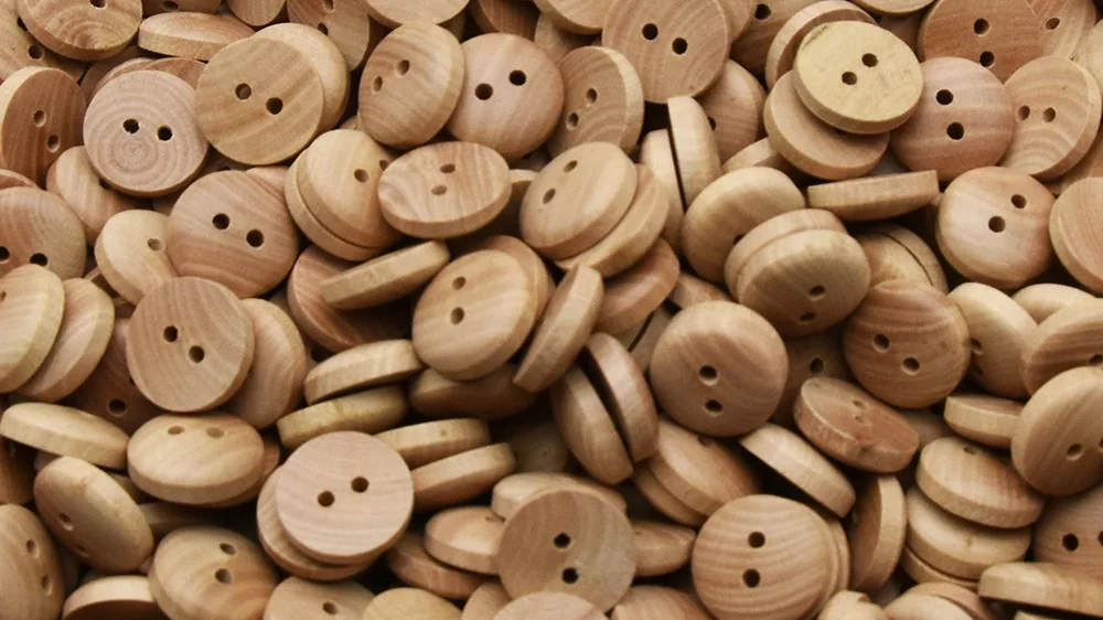 15 mm natürliche Farbe Kamelie Holzmaserung prallende Holzknöpfe Nähzubehör Kleidung dekorativ 2 Löcher Knopf 20 Stück 50 Stück – Detail 1