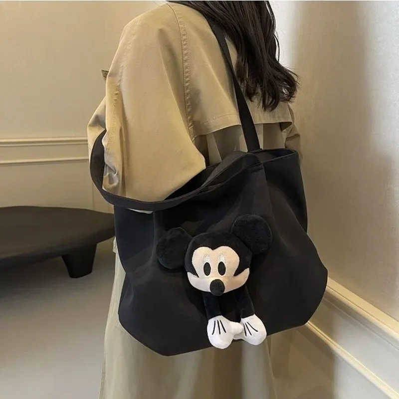 Disney New Cartoon Casual Shoulder Bag Tote for Students Mickey Mouse Female nylon Large Storage Shopping Bag shoulder bag women handbag