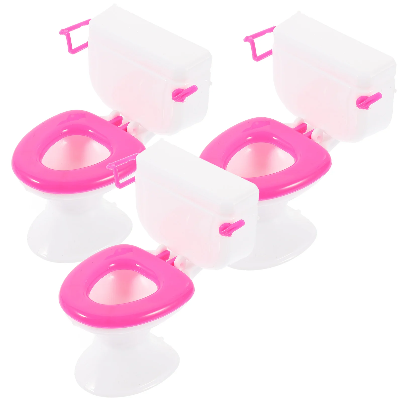 

3 Pcs Dollhouse Toilet Toy Miniatures Washing Machine Furniture Plastic Bathroom