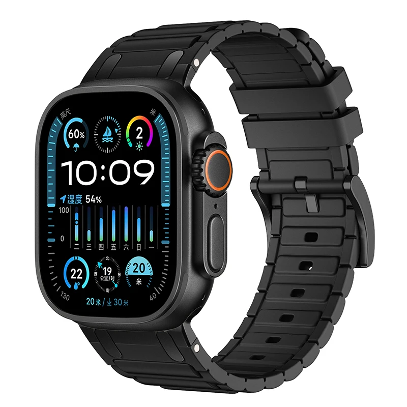Enhanced Silicone Strap with Modified Metal Integration for Smartwatch Wristbands