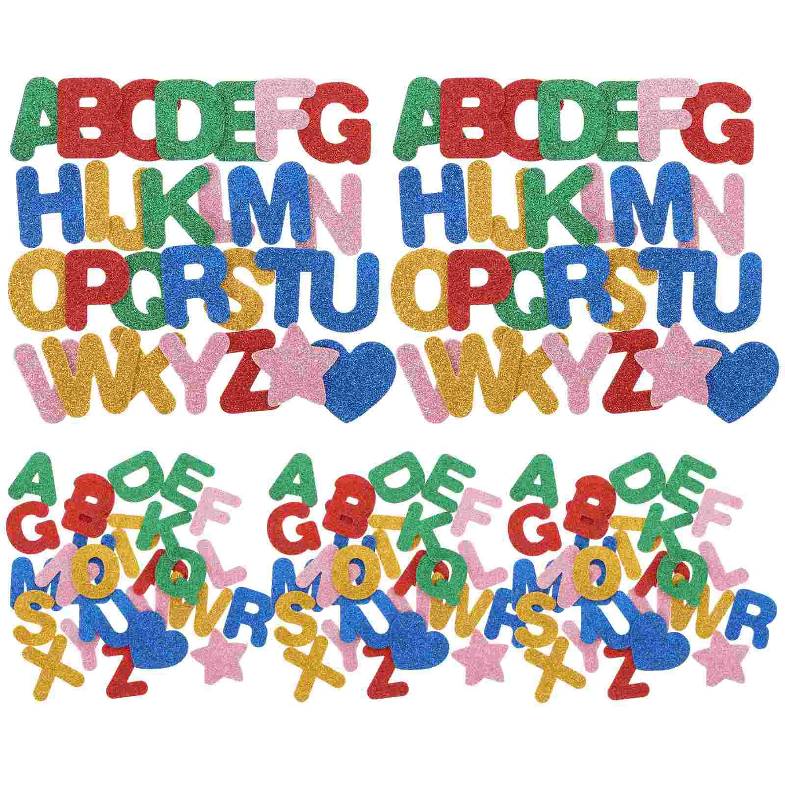 

5 Bags Self Adhesive Alphabet Stickers Tiny Letter Foam Children Large Letters Flashing Toys Patches EVA Small