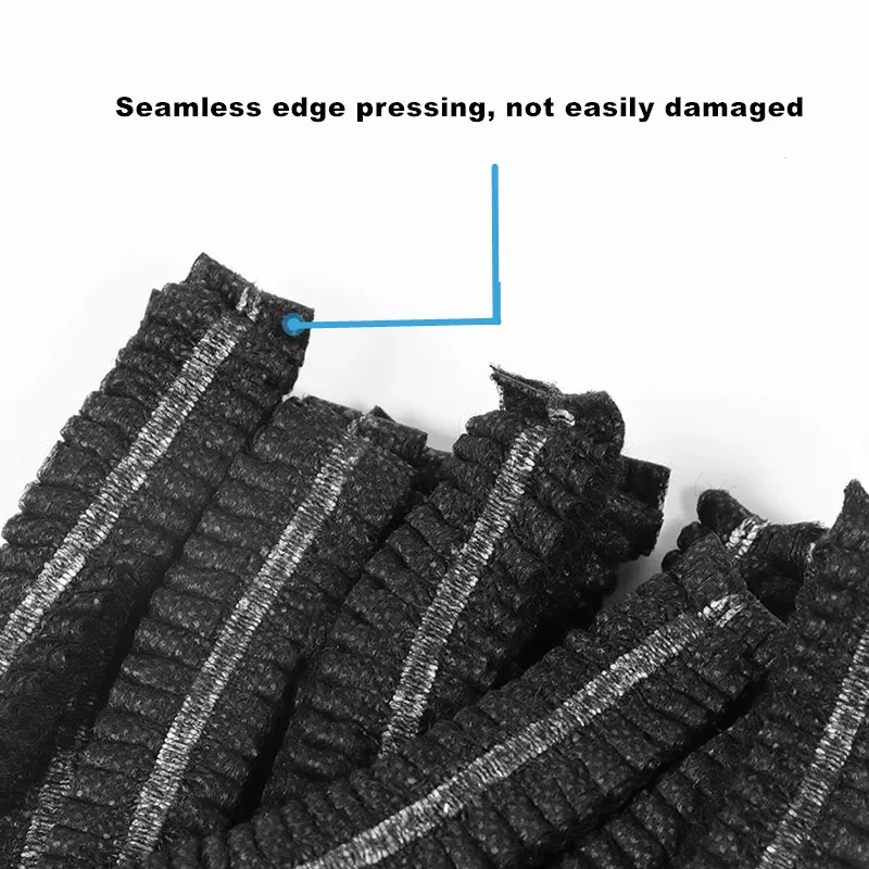 10PCS Black Disposable Bouffant Cap Non Woven Bath Shower Hair Caps Food Service Medical Salon Spa Catering Workspace Cover Hat 3