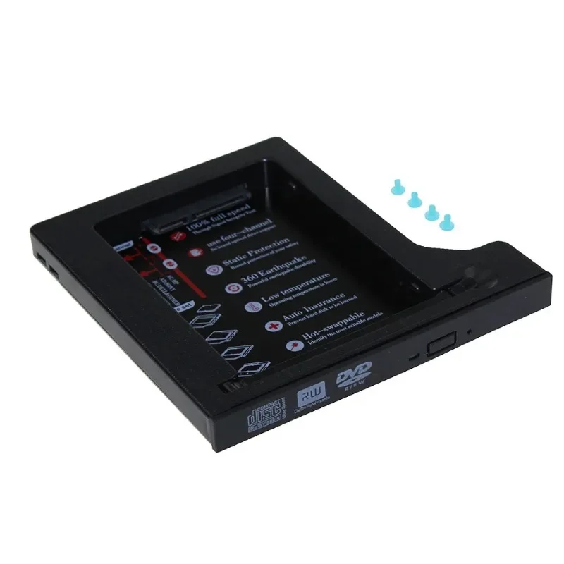 핫 세일 하드 드라이브 1TB 2차 HDD 캐디 SATA 3.0 SSD 하드 플래시 드라이브 케이스 노트북 CD ROM 옵티베이 12.7mm용