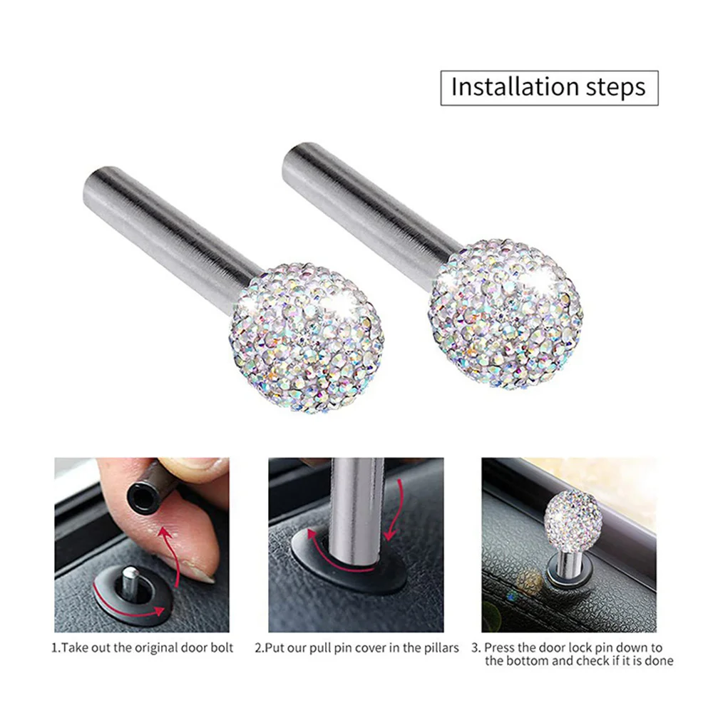 

Car Door Pin Lock Knob Pull Pins Aluminum Alloy Car Door Handle Bling Security Car Door Lock Pin Car Accessories