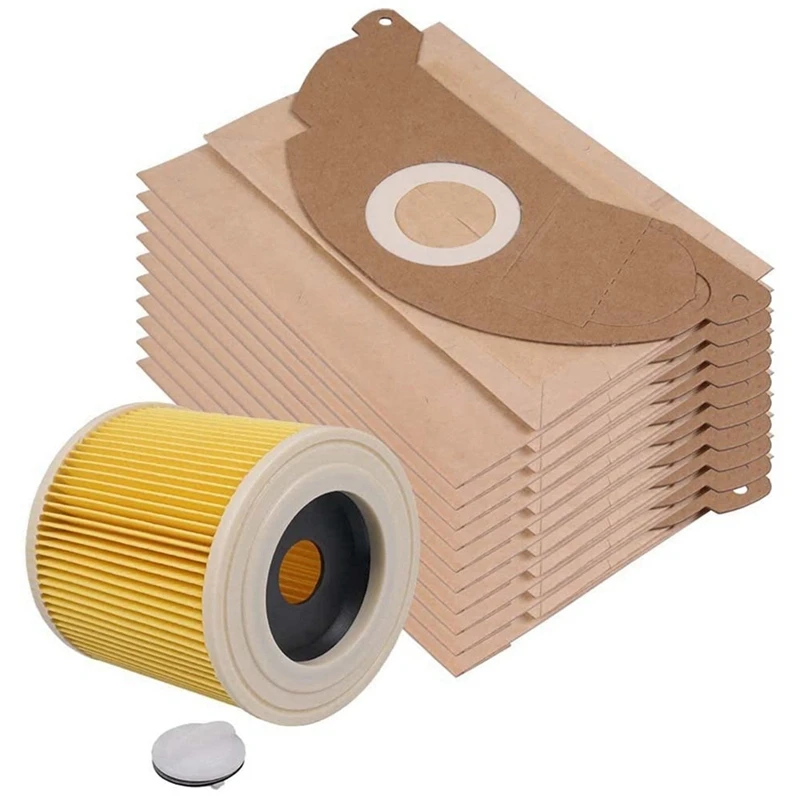 10 Vacuum Cleaner Bags Filters for KARCHER 6.904 322.0 MV2 WD2 A2003