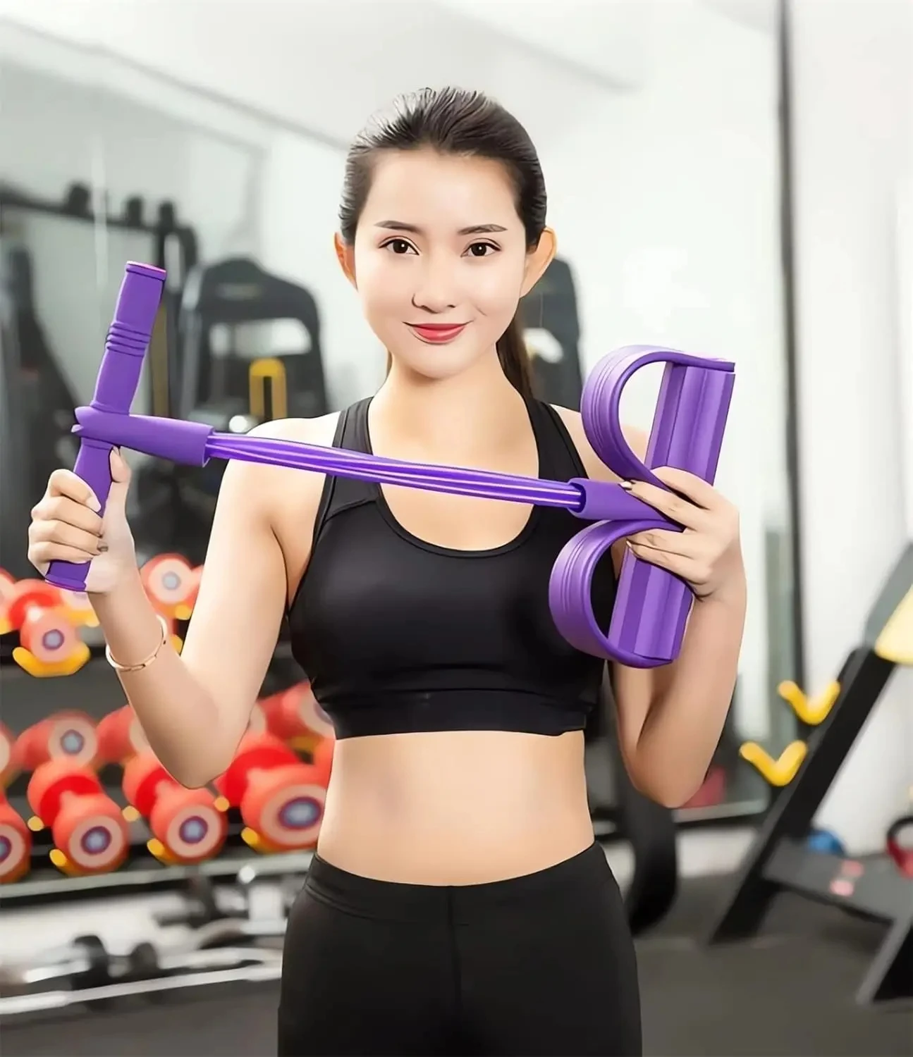 Multi Function Tension Rope Bands for Fitness Exercises Elastics Tape Home Resistance Bands 6 Tube Elastic Pedal Puller Training