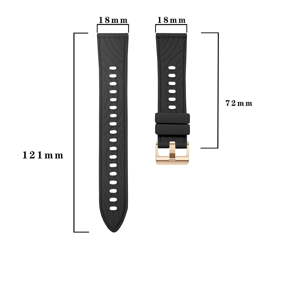 Elegant 18mm Two-Tone Classic Buckle Bracelet Strap in Silver/Gold