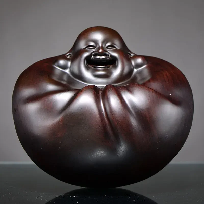 

Ebony wood carving shake money Buddha does not fall Buddha Buddha opening gift home creative decoration charm pieces