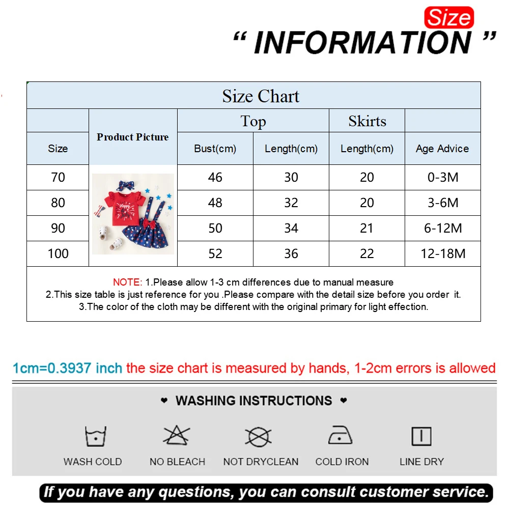 Prowow 0-18M My First 4th Of July Dress Girls Red T-shirts Stars Skirts Suit Independence Day Outfits Baby Dress Set baby floral clothing set