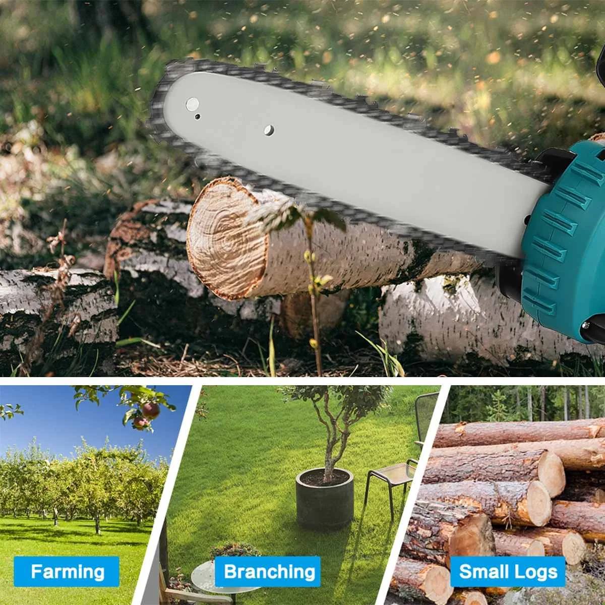 12inch Brushless Electric Chainsaw Rechargeable Wood Cutter Tree Branches Pruning Logging Chain Saw for Makita 18V Battery electric chainsaw