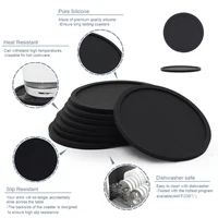 6Pcs 10cm Silicone Coasters Round Heat Resistant Rubber Tea Cup Mat Drink Coffee Mug Glass Beverage Holder Pad Decor Table Mat 6