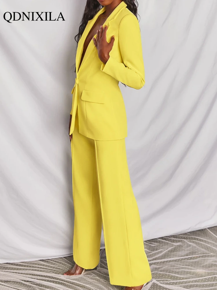 2023 Spring New Women's Blazer Set Professional Elegant Office Suit Blazer and Pants 2 Piece Set Business Women Trouser Suits