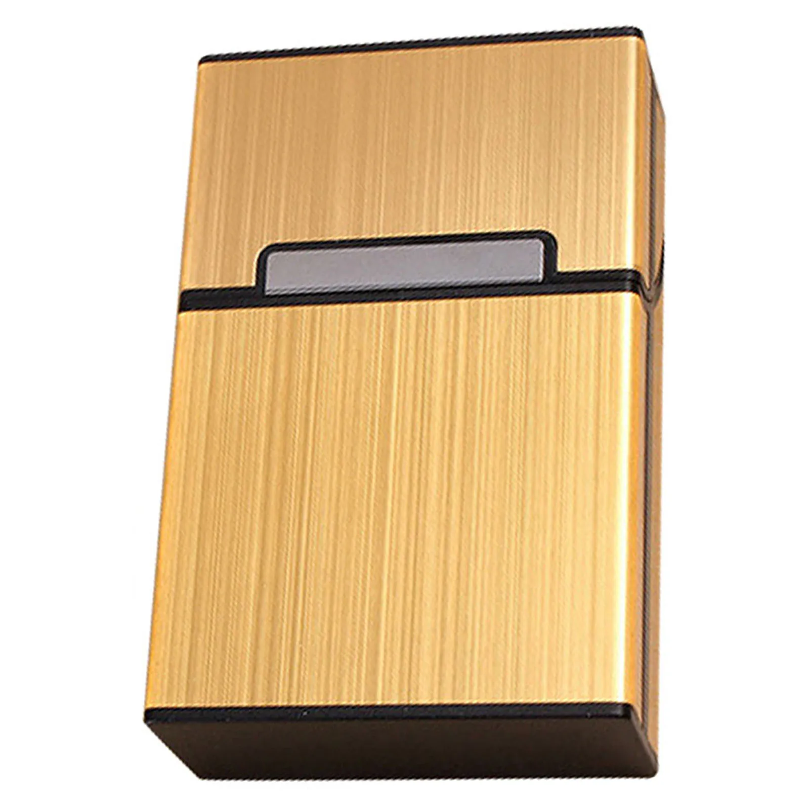 Sleek Aluminum Brushed Cigarette Case - Durable & Portable Storage Box with American-Inspired Square Design