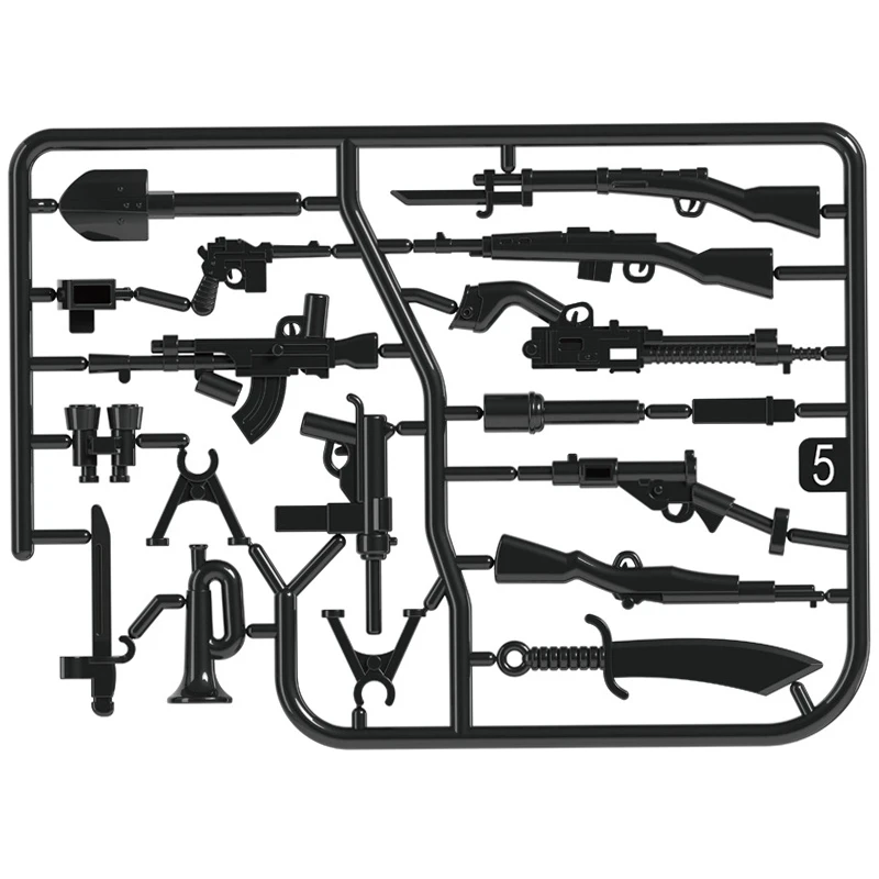 Beige Military Weapon Box Building Block Accessories