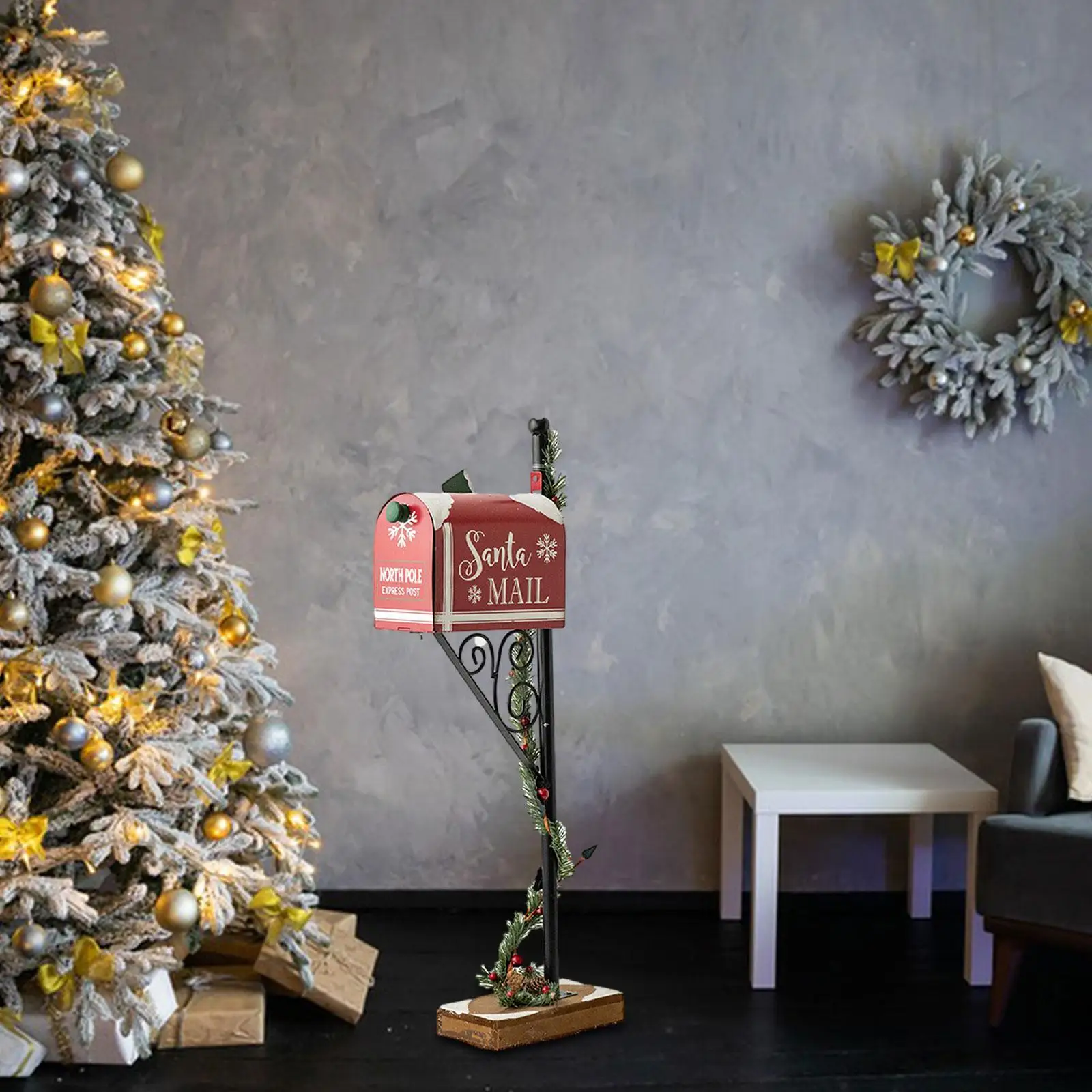 Christmas Santa Mailbox Sturdy Easy to Use Creative Unique Practical Letter Box for Home Front Door Indoor Outdoor Room Party
