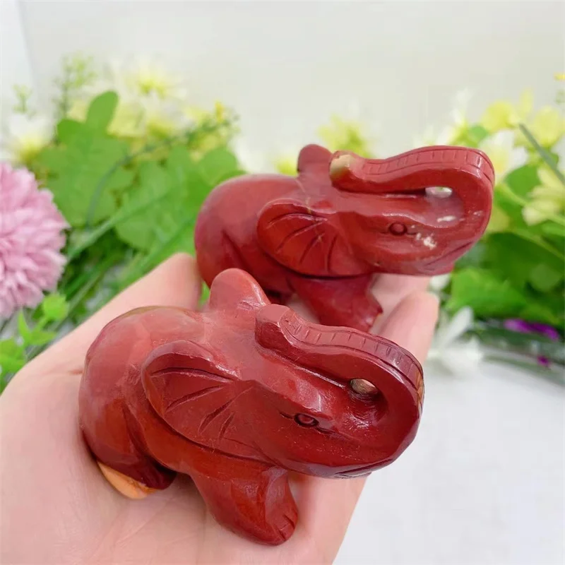 

Natural Mookite Elephant Crystal Carved Animal Figurine Healing Quartz Gemstone Crafts Home Decoration Gift 1PCS