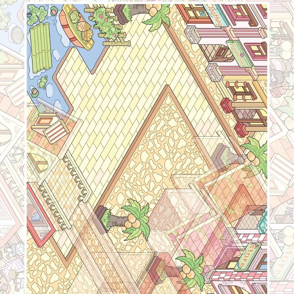 귀여운 반려동물 친화센터 3D 창작 파라다이스 풍경 스티커 DIY 포켓 캐빈 장면 축제 선물