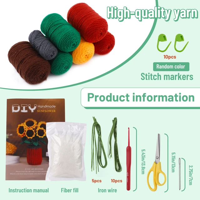 Crochet Kit Acrylic As Shown For Beginners,Crochet Kit For Adults Kids  Beginners - AliExpress