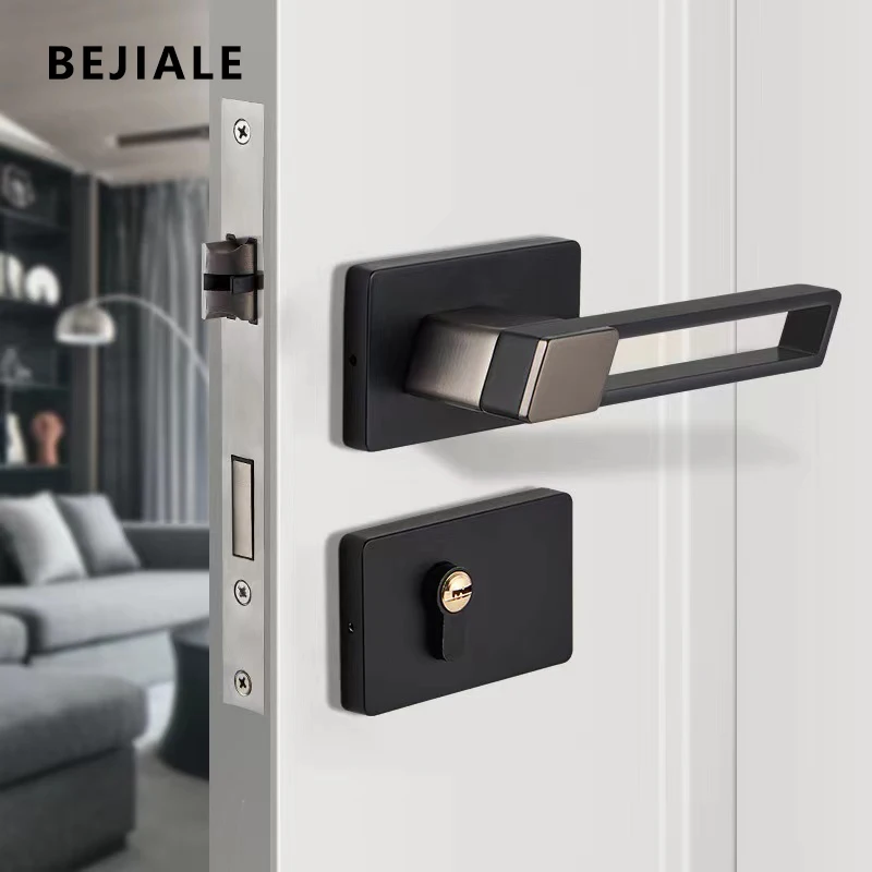 

Zinc Alloy Silent Door Lock Indoor Bedroom Door Lock Simple Style Solid Wood Door Machine Anti-theft Home Door Handle Lock