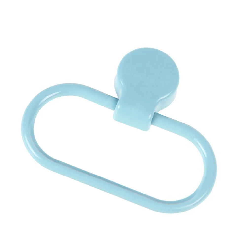 Practical Towel Holder No Drilling Rack Hanging Ring Simple Design Easy Use Self-adhesive Rings Bathroom Blue