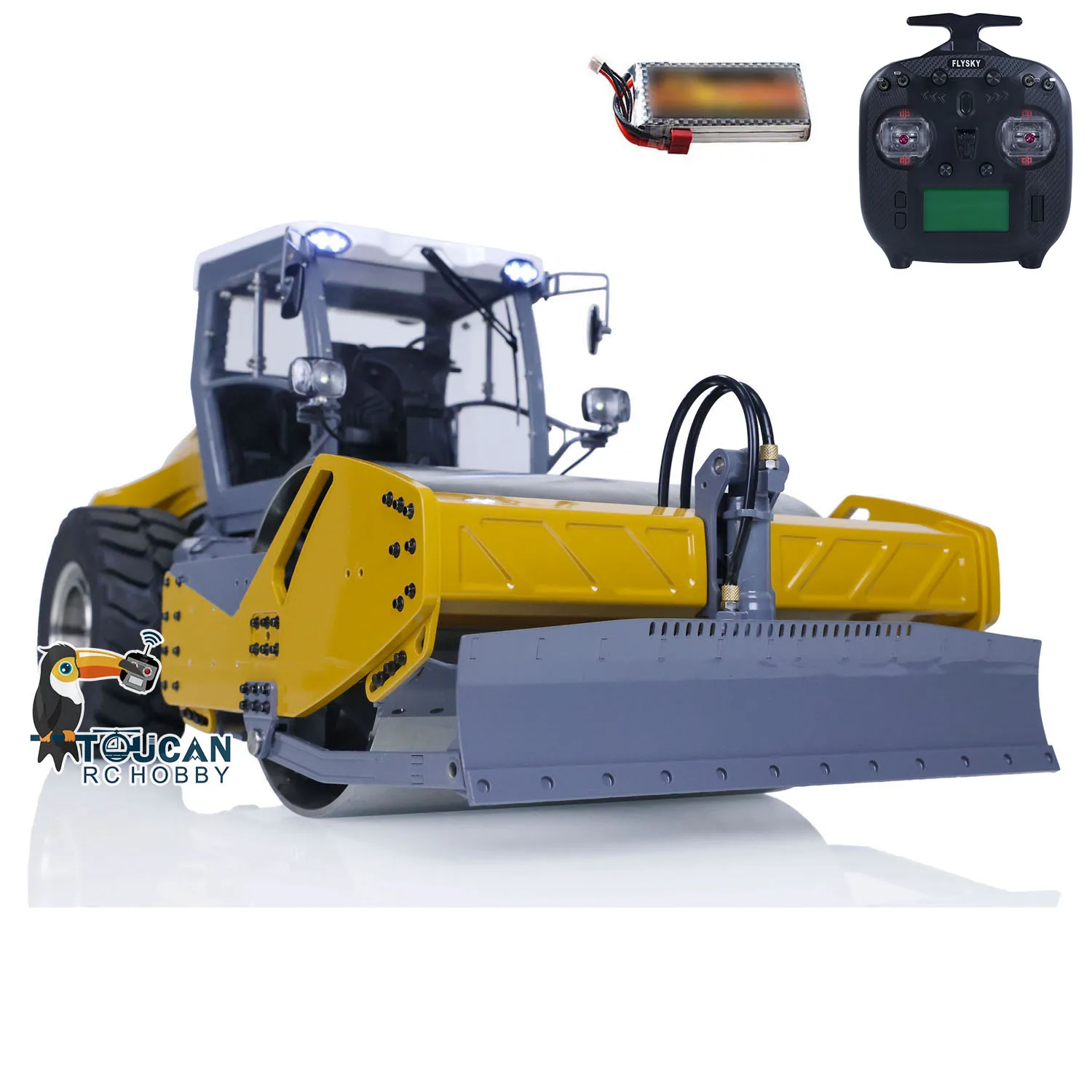 LESU Metal 1/14 RC Hydraulic Road Roller Aoue-H13i RTR Remote Control Car Model with Light Sound System W/O Charger TH22706-SMT3 5