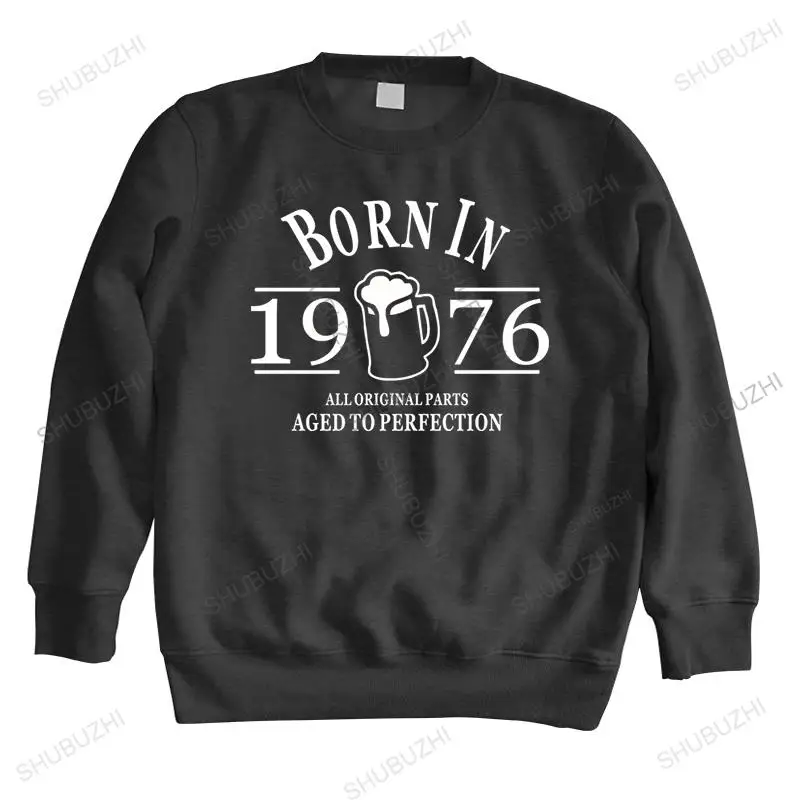 

men autumn sweatshirt black hoody BORN IN 1976 brand hoodie drop shipping brand winter hoodie for boys warm hoody euro size