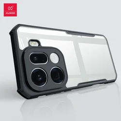 Xundd Airbags Shockproof Bumper Case with Stripes Transparent Back Cover for OPPO Find X9 Pro (Black Stripes Clear)