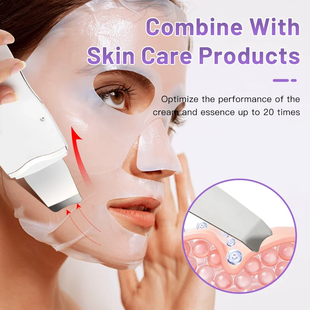 Ultrasonic Peeling Machine Skin Care Blackhead Remover Device Face Cleaning Pore Cleanser Facial Lifting Massager Skin Scrubber 2