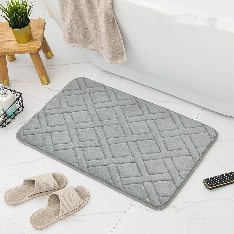 Inyahome-소프트 스텝 프리미엄 메모리 폼 욕실 깔개, 슈퍼 흡수성 미끄럼 방지 기계 세척 가능 빠른 건조 목욕 매트 욕실 깔개