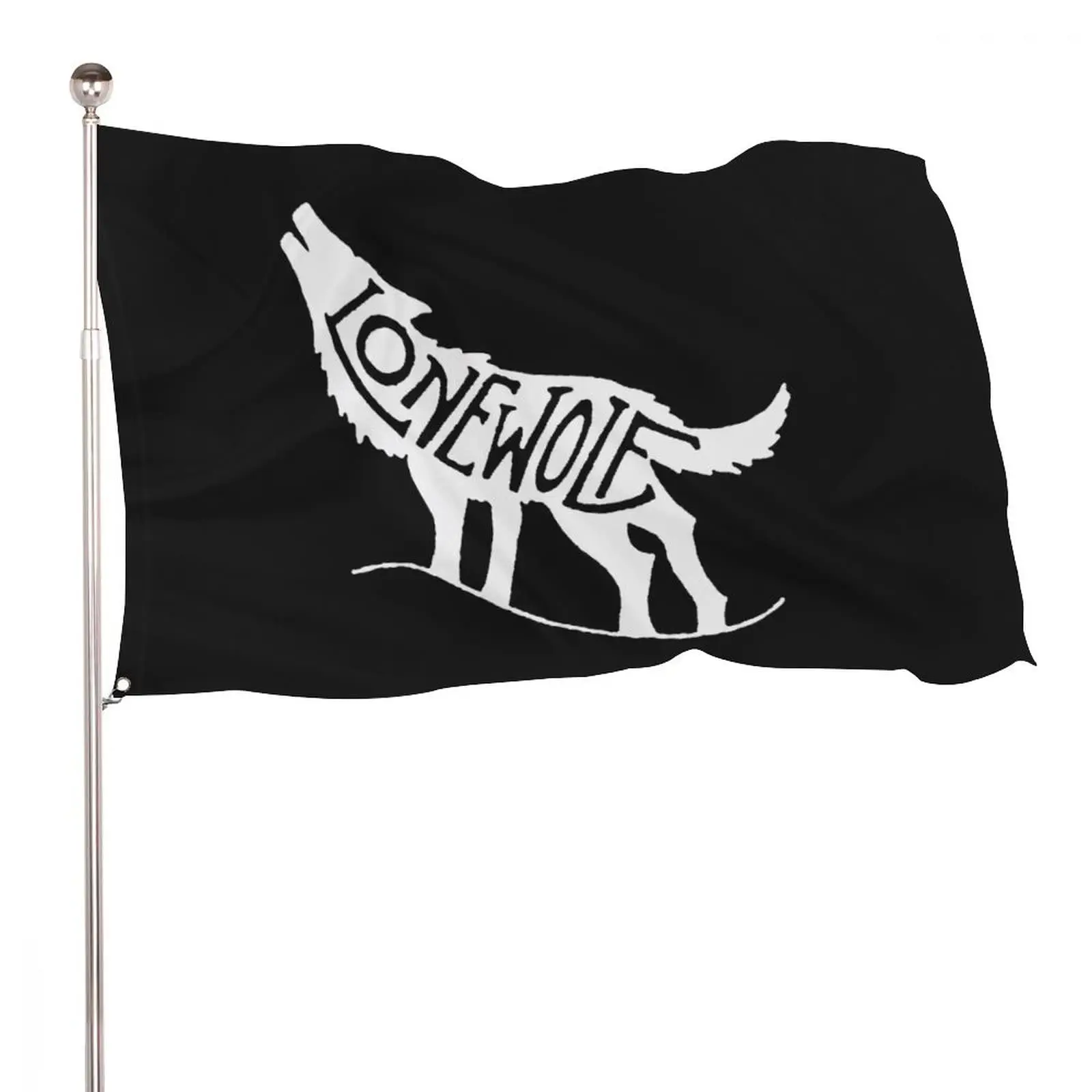 Gartenflagge „Beautiful Night With Three Wolves“ – 30,5x45,7 Cm, Doppelseitig, Polyester, Wetterfest