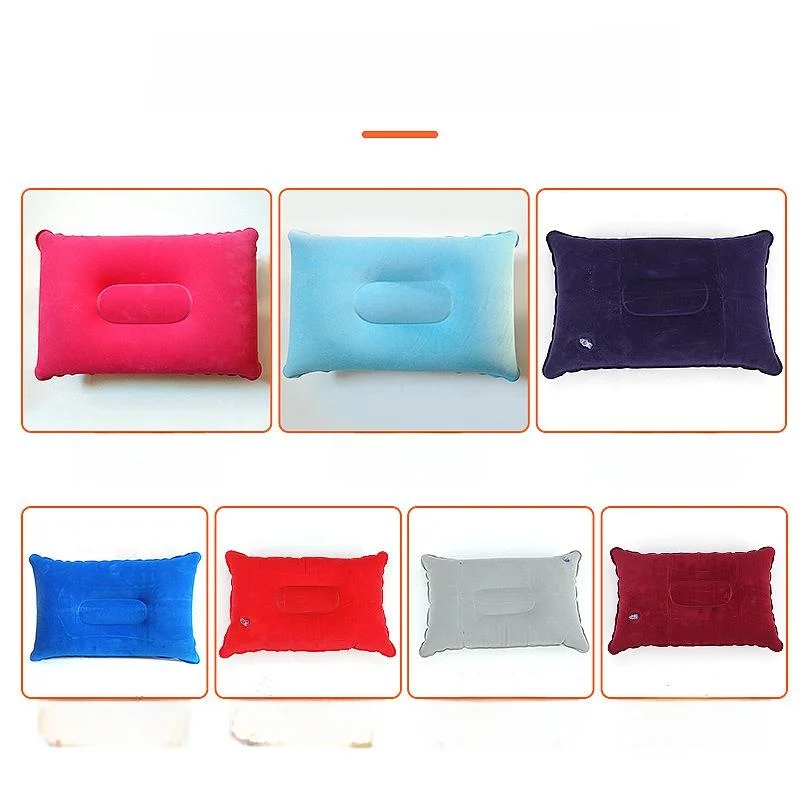 풍선형 여행 베개 휴대용 접이식 성인 야외 캠핑 어린이용 소형 베개 요추 지지 쿠션