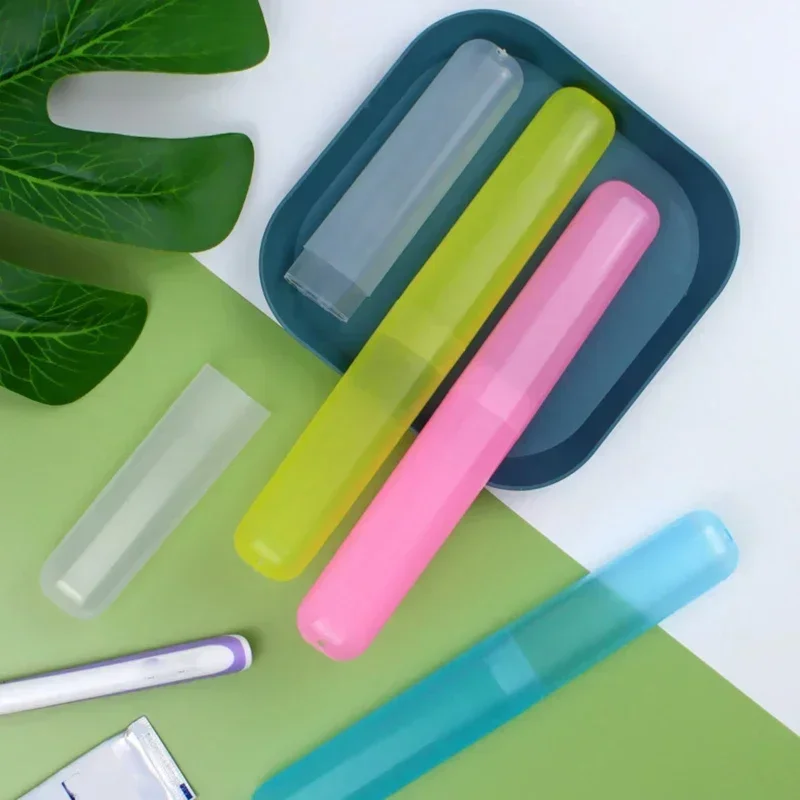 Toothbrush Head Protect Cover Tube Box Portable Case Storage Box Travel Camping Hiking Candy Color Reusable