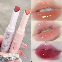 Water-light Lip Glaze Mirror Glitter Lip Tint Long Lasting Moisturising Love Heart Shape Solid Lipstick Pen Lips Makeup Cosmetic 1