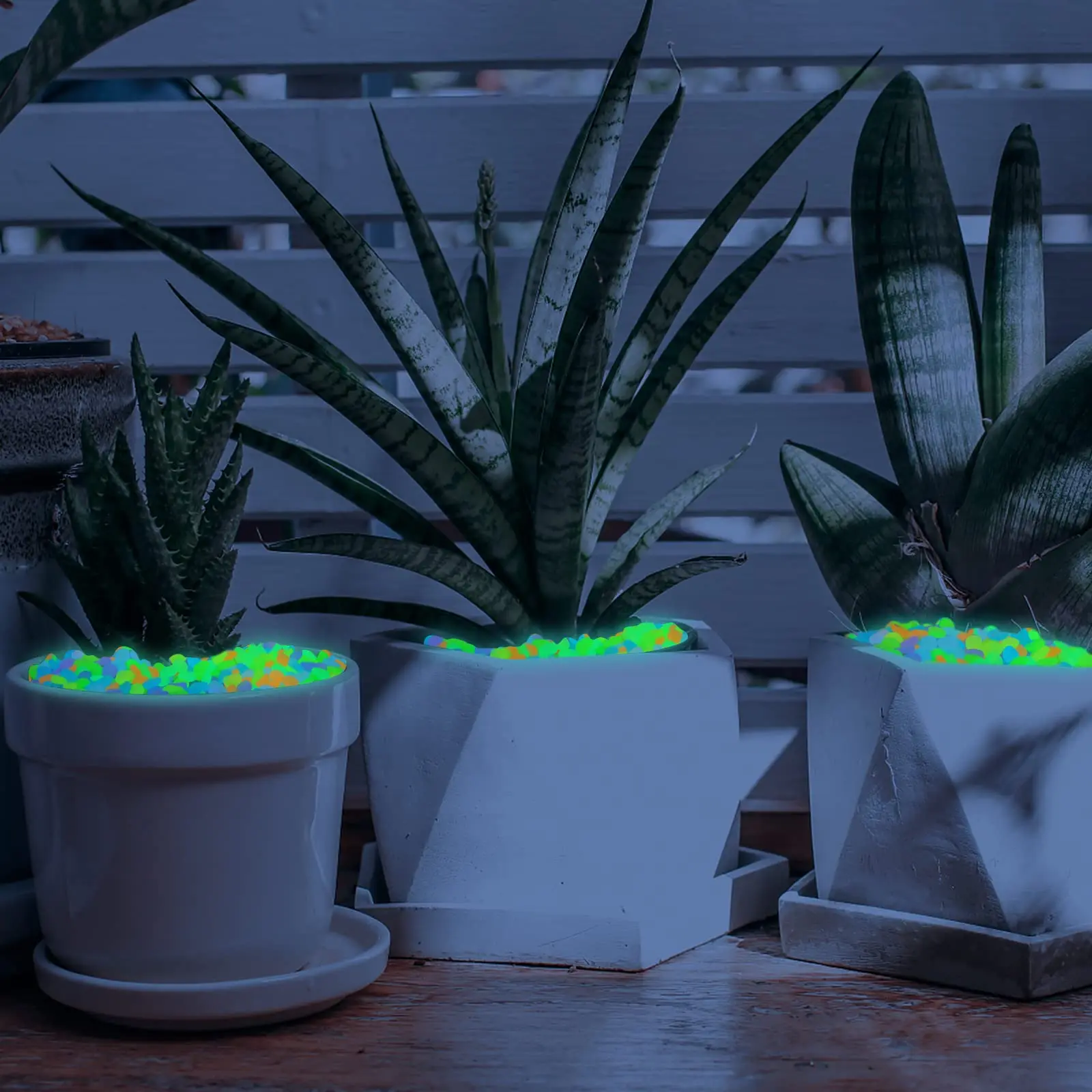 Description Picture 6 of itemGlow Pebbles, 500 Pcs Multicolor Blue and Green Glowing Rocks For Outdoor Decor, Garden Lawn Yard, Aquarium, Walkway, Fish Tank