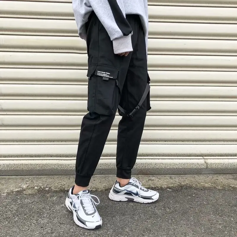 

Streetwear Black Mens Joggers Pants Male Cargo Pants 2023 Hip Hop Casual Pockets Sweatpants Oversized Fashion Trousers