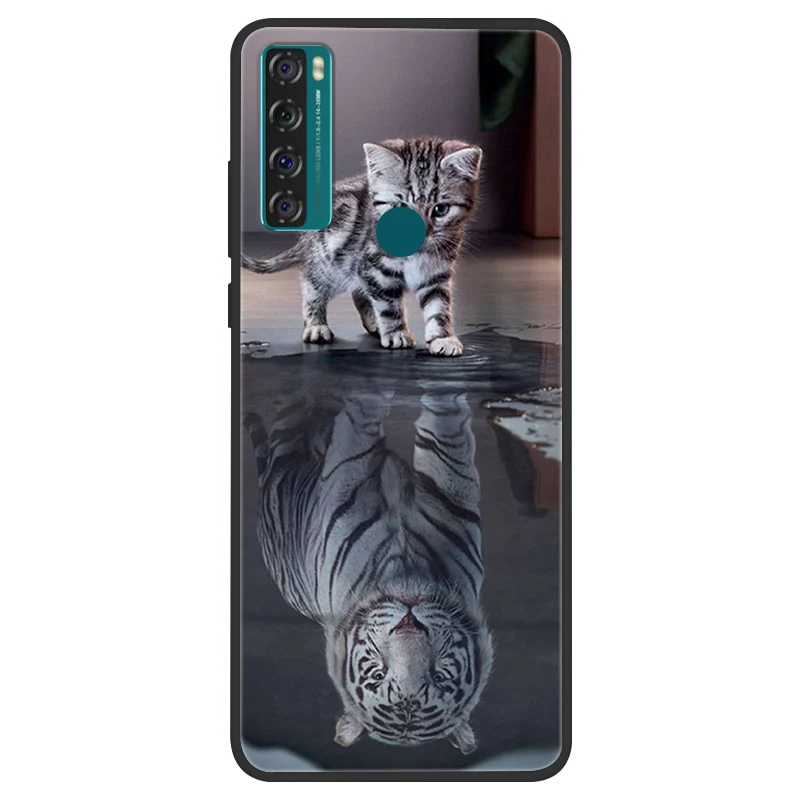 Space Painted Black Silicone TPU Case - Protective Shell Cover