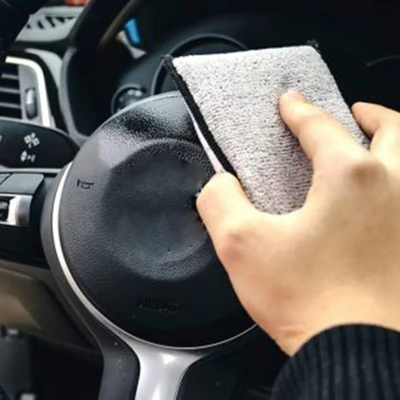 Soft Double Side Microfiber Scrubbing Sponge 2/24PCS for Car Leather Cleaning Microfiber Towel Wax Sponge Auto Detailing