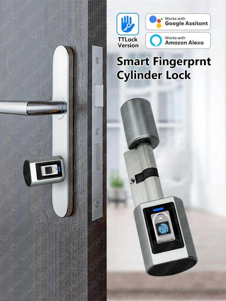 Ttlock Fingerprint Smart adjust Cylinder Lock password Biometric Electronic door
