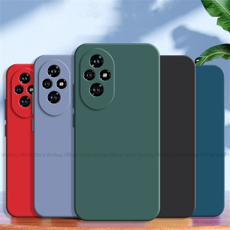 For Honor 200 Shockproof Liquid Silicone Protective Phone Case