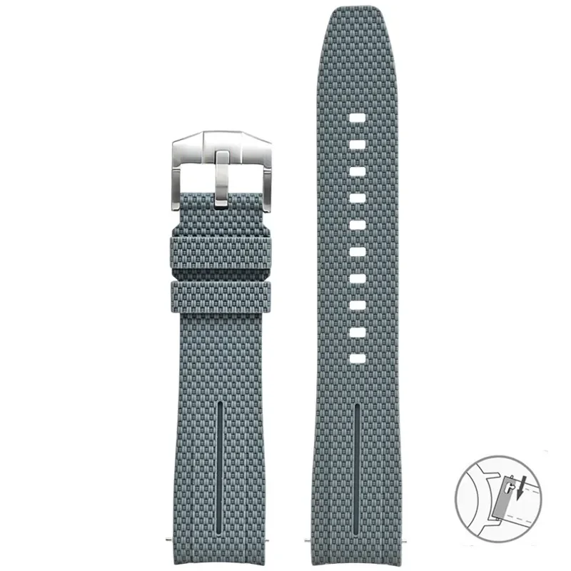 Curved End Silicone Quick Release Watch Band - 20mm Rubber Strap