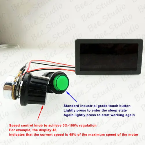 DC 6V-30V 12V 18V 24V 8A PWM DC Motor Speed Controller Potentiometer with LCD Digital Display & Turn ON/OFF Regulator Switch