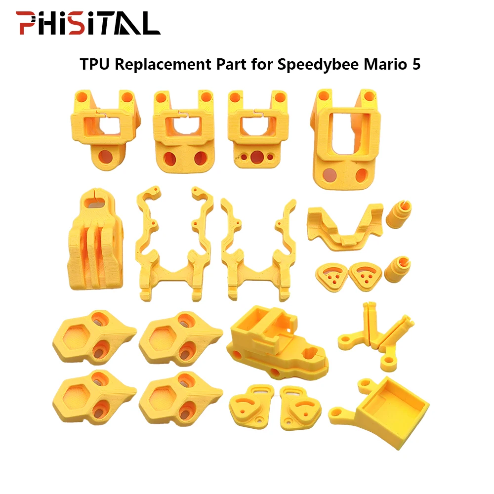 PhiSital 3D-gedruckte Teile TPU-Halterung Feste Halterung Sitz-Ersatzteil für Speedybee Mario 5 FPV Racing Drohnenrahmen