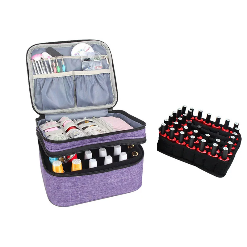 Nail Polish Organizer Case Double-layer Storage Bag for Nail Polis