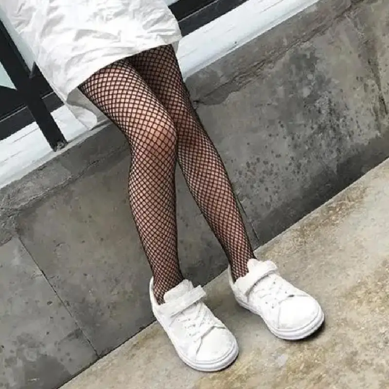 Girls' Fashionable Fishnet Stockings Kids Baby Mesh Size Black Pantyhose Cute Lolita JK Leggings Girls Tights Ballet Stocking