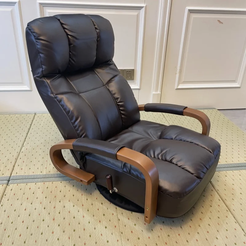 Floor Swivel Recliner Chair 360 Degree Rotation Living Room Furniture Modern Japanese Design Leather ArmChair Chaise Lounge Floor Swivel Recliner Chair 360 Degree Rotation Living Room Furniture Modern Japanese Design Leather ArmChair Chaise Lounge