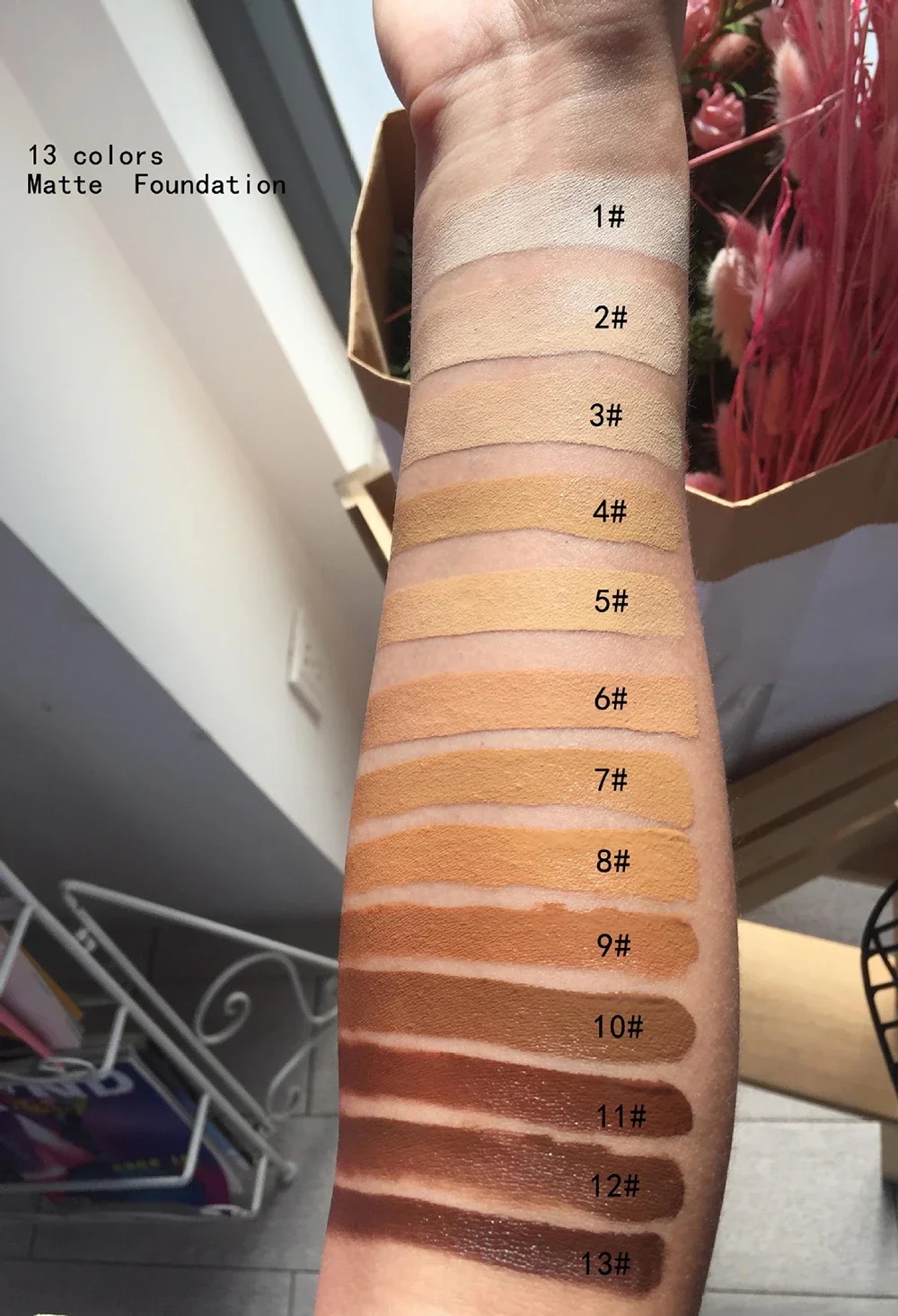 Private Label Liquid Foundation Custom Bulk 13-color Long-lasting Oil Control Concealer Pore-less Full Coverage Face Makeup 6