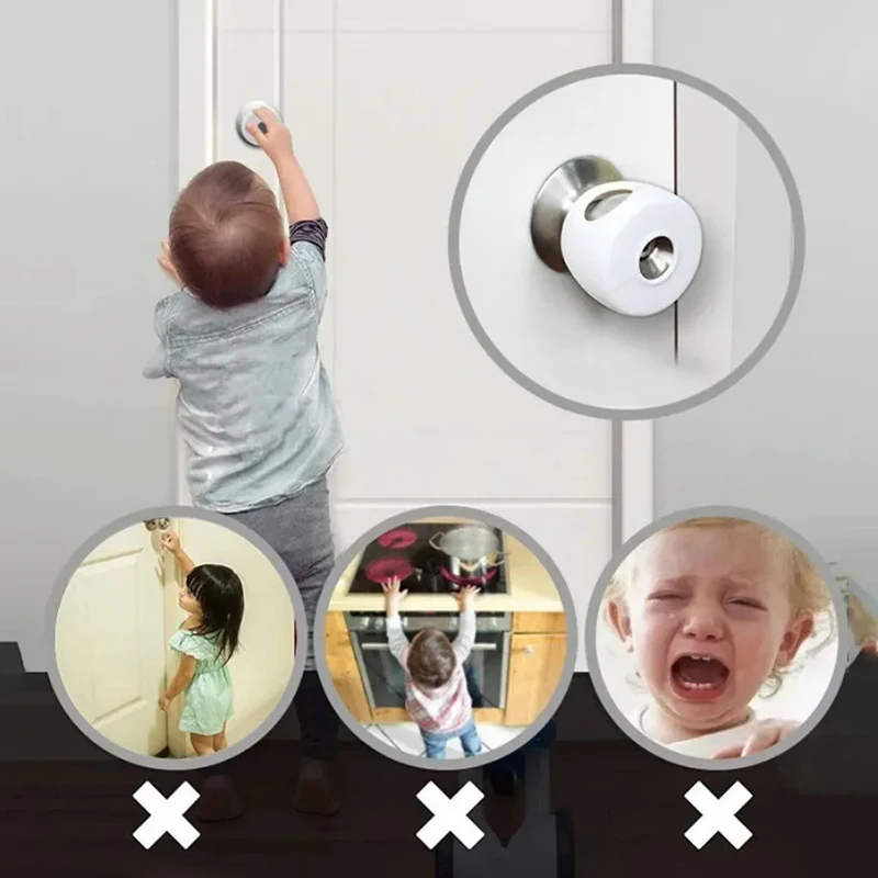 1PC Round Door Handle Dust Covers Plastic Home Gate Door Knob Guard Bumper Stopper Deurknoppen For Child Baby Safety Protector